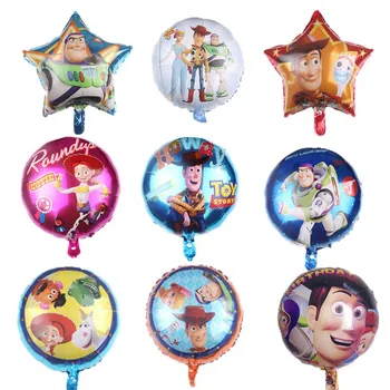 

10pcs 18inch Toy Foil Balloons Cartoon Story Hero Woody Captain Buzz Lightyear Birthday Party Decor Inflatable Helium Globos