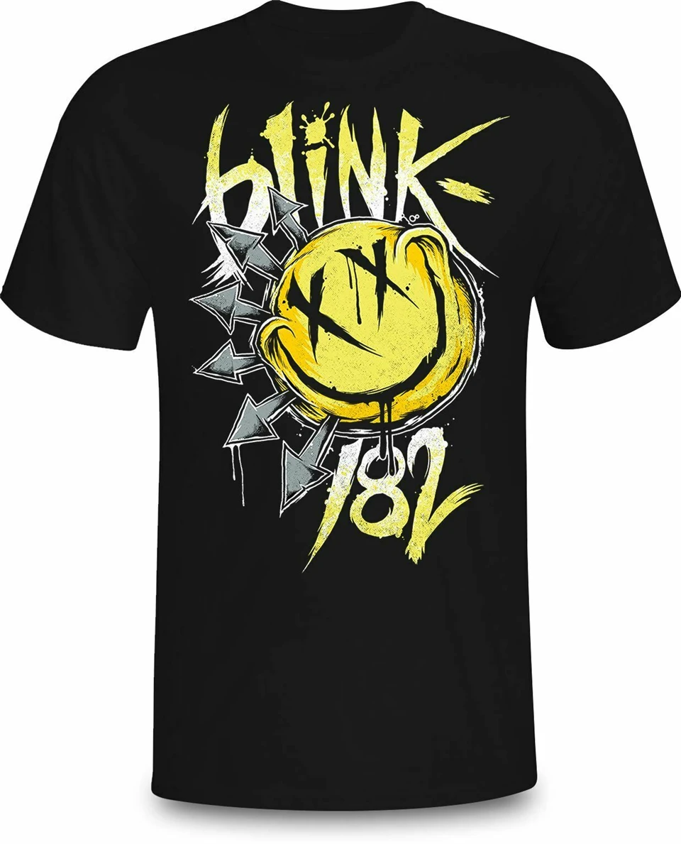Blink 182 футболка с большой улыбкой 2019 рок-группа для мужчин и женщин черно-белый M Xl