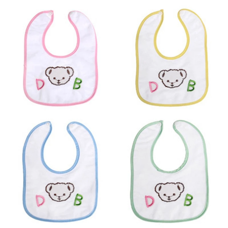 

1PCS Random Color Baby Bibs Cute Cartoon Pattern Toddler Baby Waterproof Saliva Towel Cotton Fit 0-3 Years Burp Cloths Feeding
