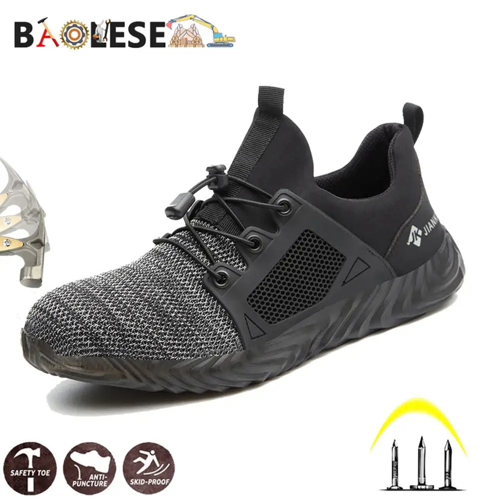 BAOLESEM Man Safety Shoes Steel Cap toe Men Work Shoes Anti-piercing Soft Outsole Refletive Design Lightweight Man Work Sneakers BAOLESEM Man Safety Shoes Steel Cap toe Men Work Shoes Anti-piercing Soft Outsole Refletive Design Lightweight Man Work Sneakers