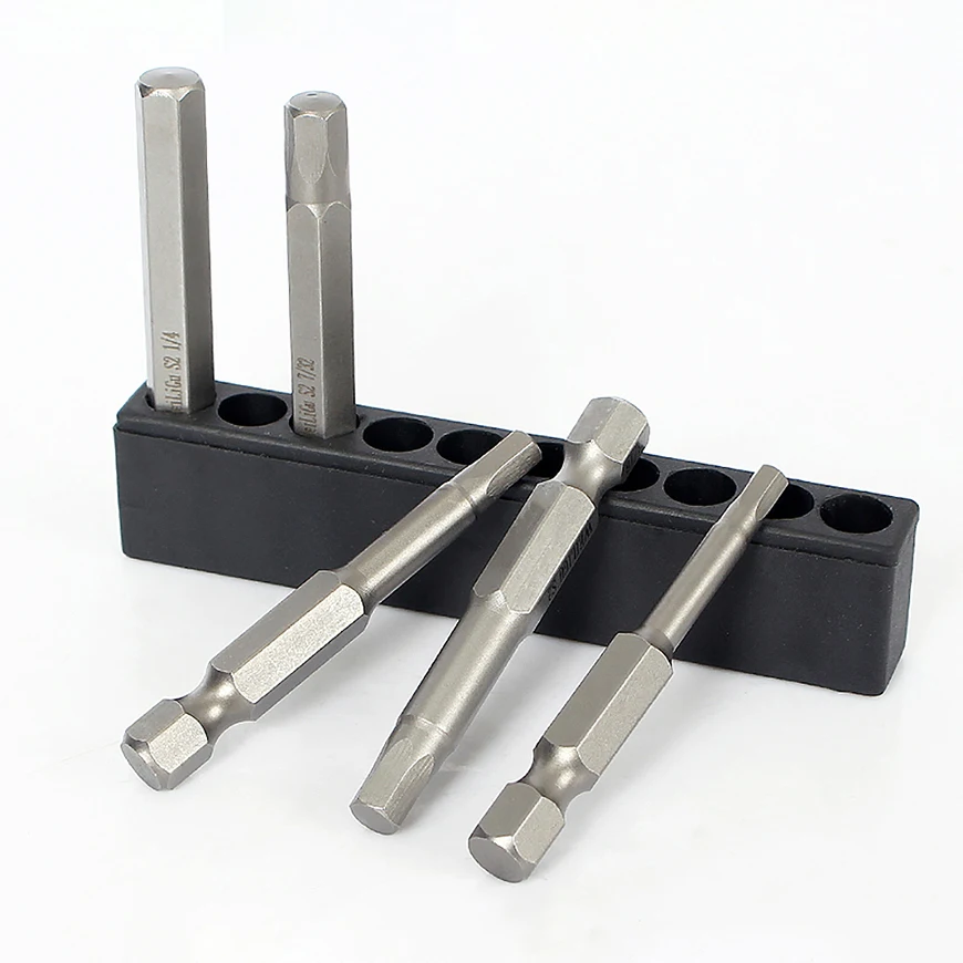 Drill Screwdriver Bit Drill Bits Drill Bit Magnetic Imperial Hex Screwdriver Bits Allen Wrench Drill Bits 50mm 1/16 5/64 3/32 7/64 1/8 9/64 5/32 3/16 7/32 1/4 5/16 3/8