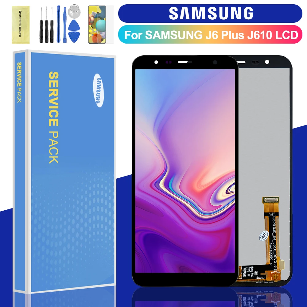 ЖК-дисплей 6 0 ''для Samsung Galaxy J6 + J610 J610F J610FN с сенсорным экраном и дигитайзером в