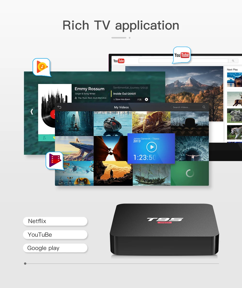 Android 10 Smart tv BOX T95Super 2 Гб 16 Гб Поддержка 3D 4K UHD Allwinner H3 четырехъядерный телеприставка