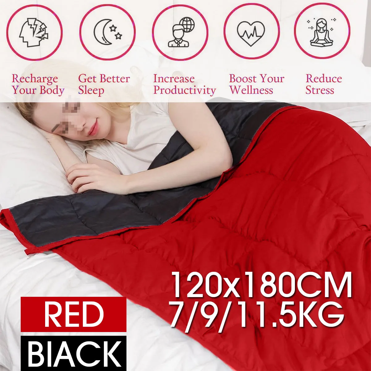 

Weighted Blanket for Adult Gravity Blankets Decompression Sleep Aid Pressure Weighted Quilt 7/9/11.5KG