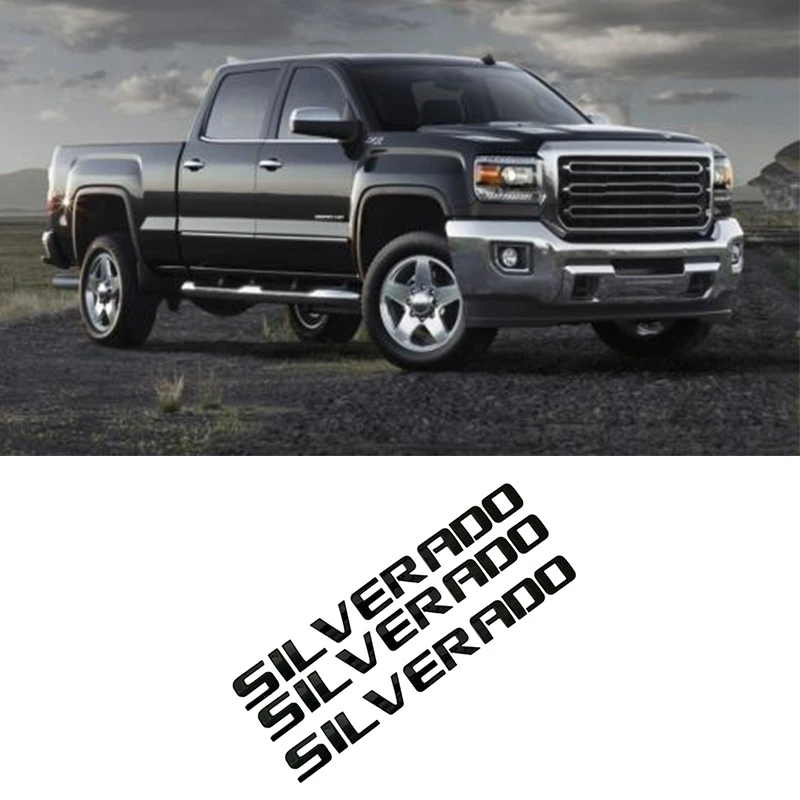 3 шт. черный SILVERADO задняя дверь значок для Chevy табличка Liftgate буквы эмблема