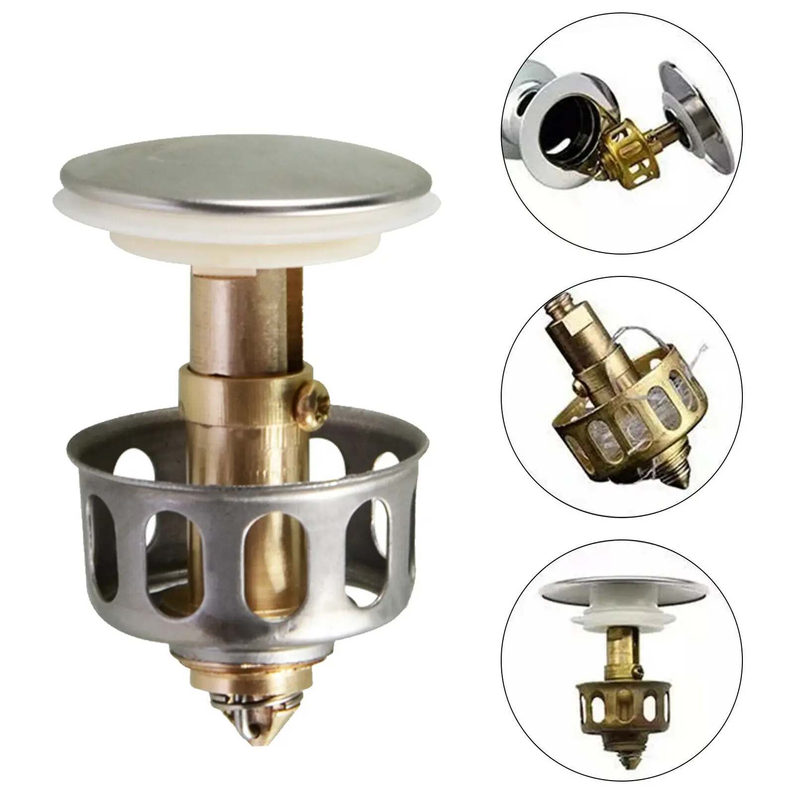 

2/4Pcs Basin Faucet Water drainage Bouncing Core Filter Cover Basket Shower Drain Bathroom Plug Trap Hair Catcher Accessories