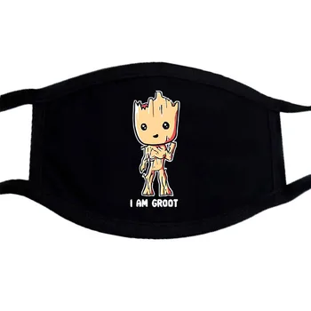 

Ik ben grot grappig afgedrukt Unisex masker gezicht wasbaar Hip Hop stofdicht mond Muffle maskers zwarte dubbellaagse Winter war