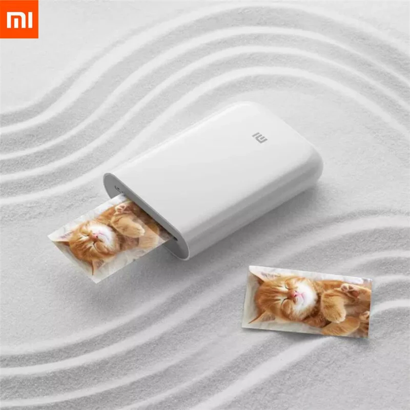 Портативный фотопринтер Xiaomi mijia AR 300 точек/дюйм мини карман 500 мА · ч работает с