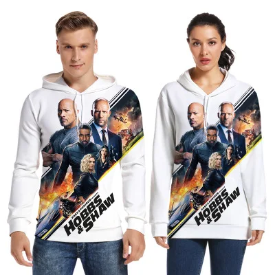 

movie the Fast and Furious Hoodies Sweatshirts Hobbs and Shaw cosplay adult costume jacket with hat Unisex Leisure loose Coats