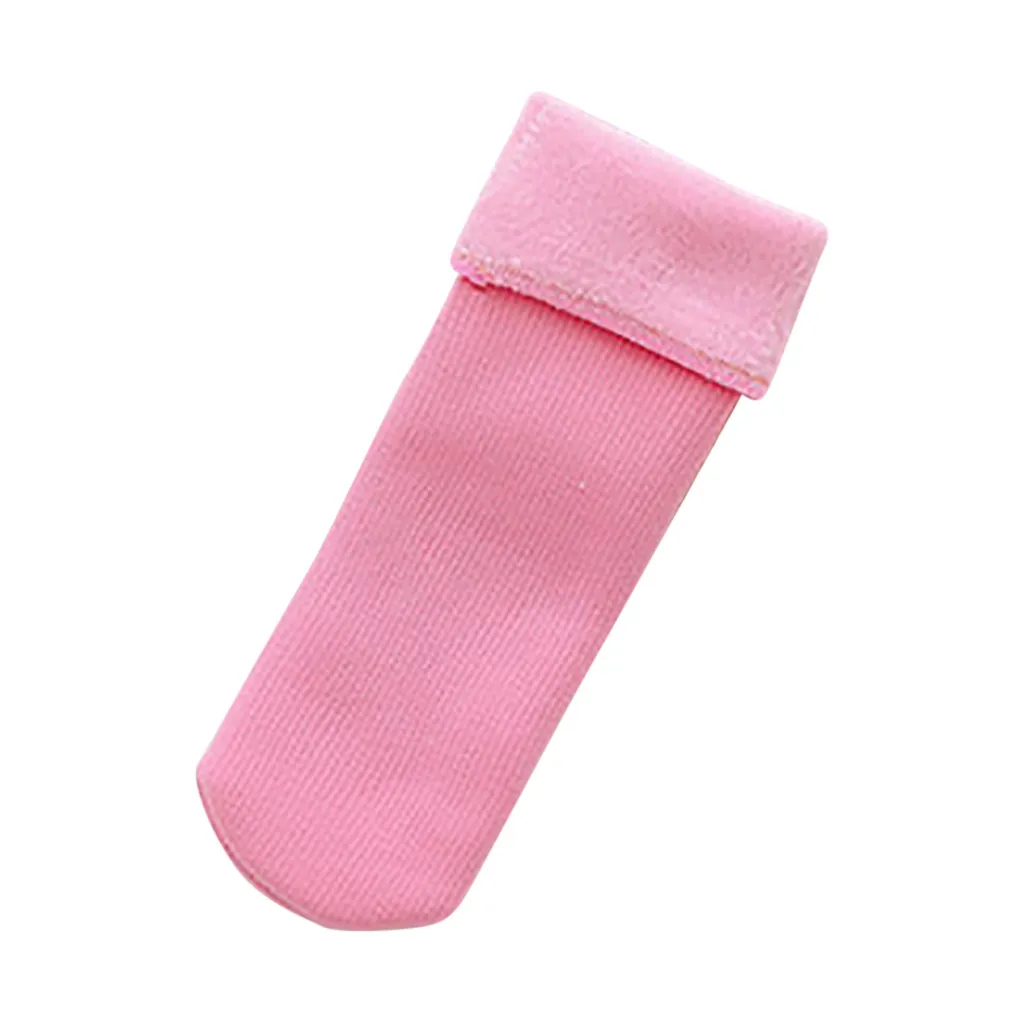 Hot Pink 1 пара, зимние теплые носки для детей, Осенние плотные бархатные носки для сна, повседневные домашние носки-тапочки, модные толстые носки - Цвет: Hot Pink