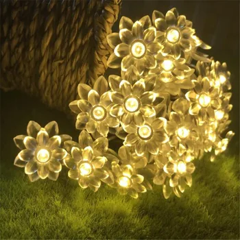 

Lotus Flowers LED String 10M 80LED Garland light 220V EU Fairy Christmas String Lights For Wedding Holiday Party Garden Home