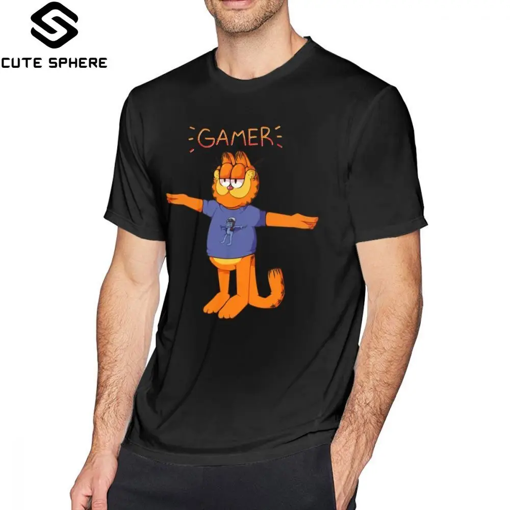 

Garfield T Shirt Garfield T Pose Crazy Frog T-Shirt Cute Basic Tee Shirt 100 Cotton Man Short-Sleeve Print 4xl Tshirt