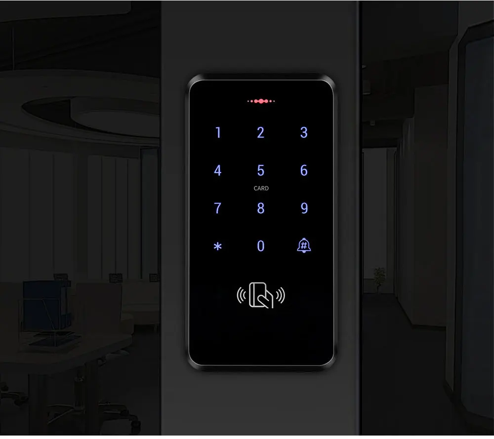 IP68 Waterproof RFID 125KHz Standalone Access Control Keypad with Touch Screen Panel + 10pcs RFID Keyfobs - Famidy.com