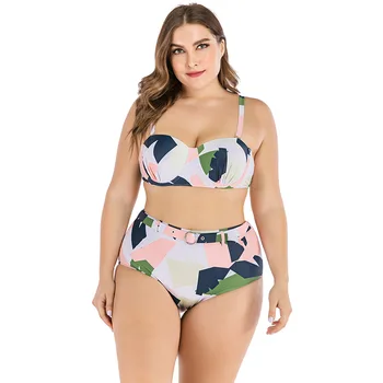 

2020 Push Up Bikinis Set Big 3XL Bikini Women Printed/Striped Two Pieces Swimming Suits High Waist Large Swimwear femme biquini