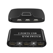 Répartiteur USB KVM pour clavier et souris HD 4K, 2 Ports, multifonction, partage, pour imprimante