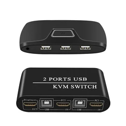 Répartiteur USB KVM pour clavier et souris HD 4K, 2 Ports, multifonction, partage, pour imprimante 