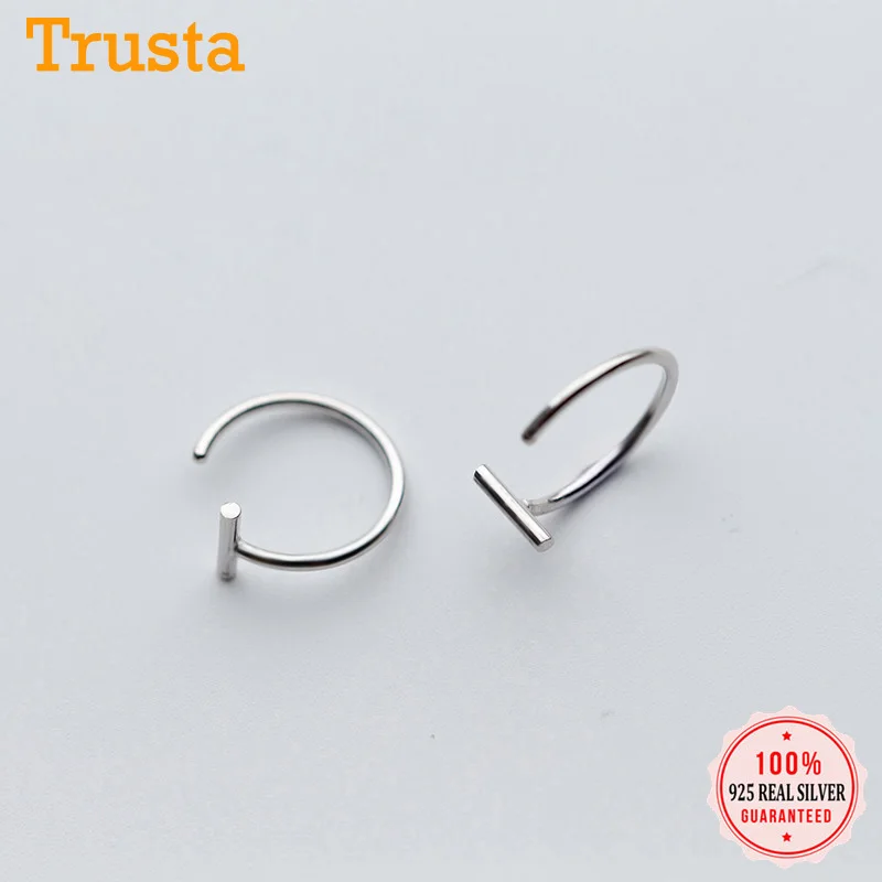 Trustdavis 100% 925 Твердые настоящие серебряные модные крошечные милые серьги гвоздики