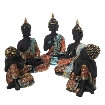 

New Thai Style Resin Buddha Statue Sculptures Buddha Statue Ornaments Office Teahouse Tabletop Home Decoration Accessories Craft