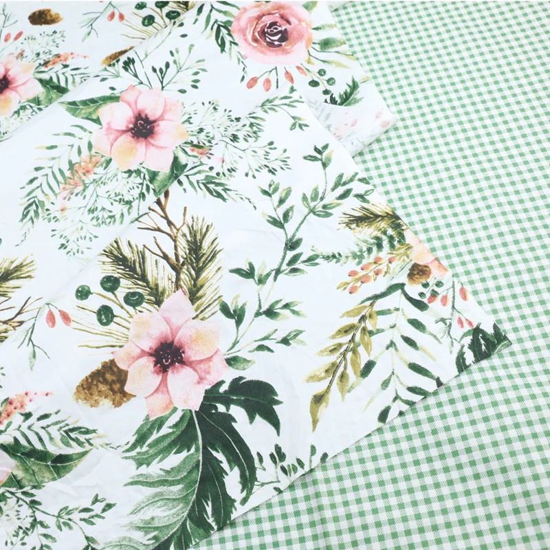 Bean Blanket Fabric Atmospheric Flower Plaid Printed Cloth Cotton Quilt Cover Bedding Hand-made Patchwork | Дом и сад