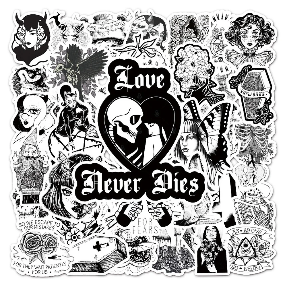 Old school OG tattoo style sticker 50pcs/lot Refrigerator Skateboard Trolley Case Decals Backpack Tables waterproof PVC sticker
