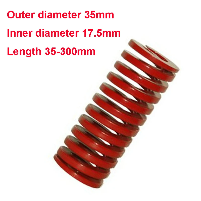 

1PCS Red Medium Load Compression Spring Outer Diameter 35mm Loading Die Mold Spring Inner Diameter 17.5mm Length 80-300mm