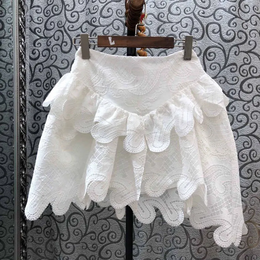 Высококачественная Женский комплект 2 шт. Кружевная блуза с длинным рукавом и сексуальные мини юбки Модная рубашка для женщин комплект из 2 предметов Асимметричная юбка