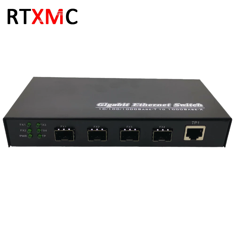 4GF3GE Gigabit Ethernet-коммутатор эфирной сети 4*1,25G SFP волоконно Порты и разъёмы& 3*101/100/1000 м УПТ гигабитное волокно Переключатель