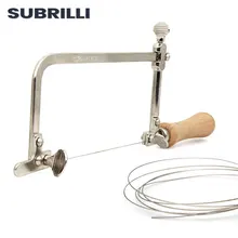 SUBRILLI – scie à fil de diamant ultrafin avec support de scie en forme de u, outil de coupe multifonction pour bricolage, Jade, métal, marbre, granit