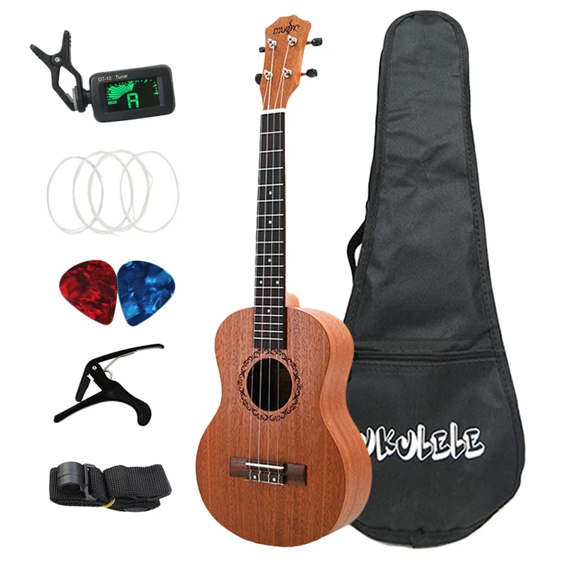 26 дюймов Ukelele Tenor Sapele Акустическая гитара мини Гавайи полный комплект укулеле гитара для начинающих детей