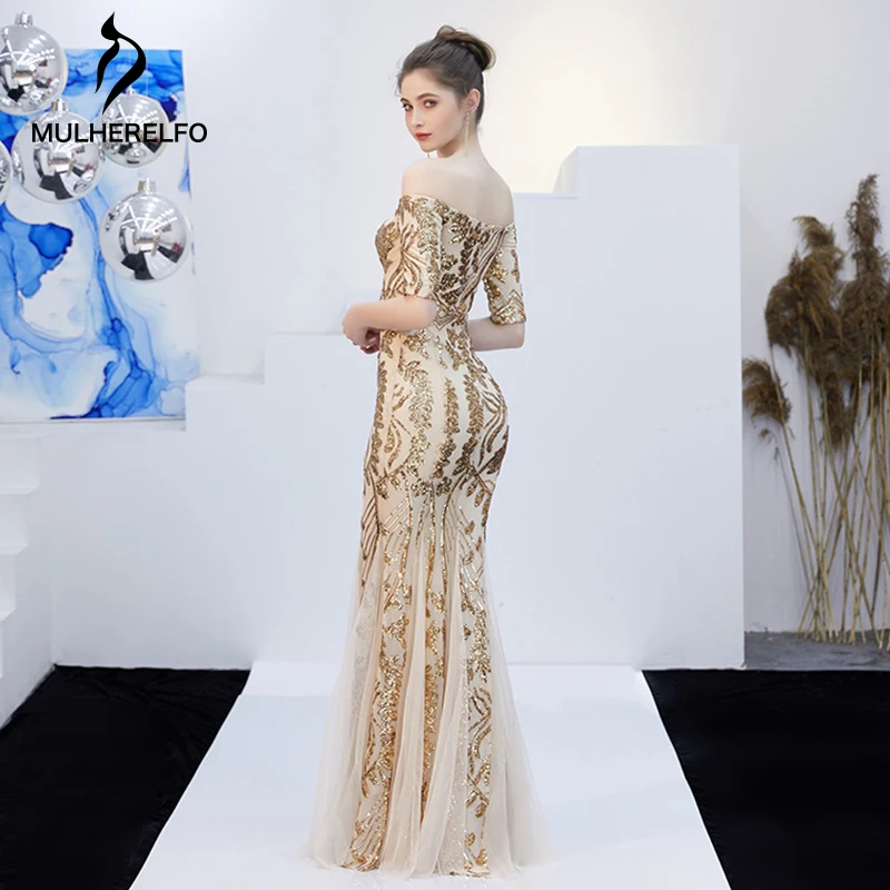 Vestidos De Fiesta элегантное и Элегантное летнее платье цвета шампанского с глубоким v-образным вырезом и рыбьим хвостом модное женское Сетчатое платье с открытой спиной