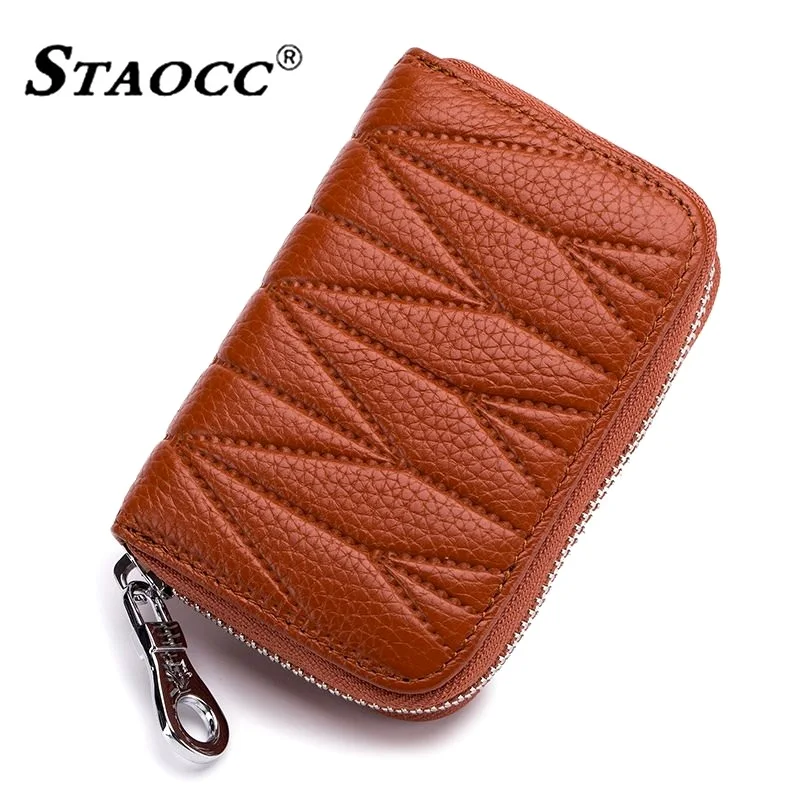 

Rfid Genuine Leather Women Wallet Short Zipper Mini Wallets coin Purse Large Capacity Card Holder Document bag Carteira Feminina