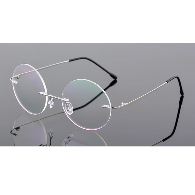 Винтажная безободковая оправа женские ультралегкие очки мужские бескаркасные круглые очки Оптическая Оправа очков для близорукости мужские 805 - Цвет оправы: C8