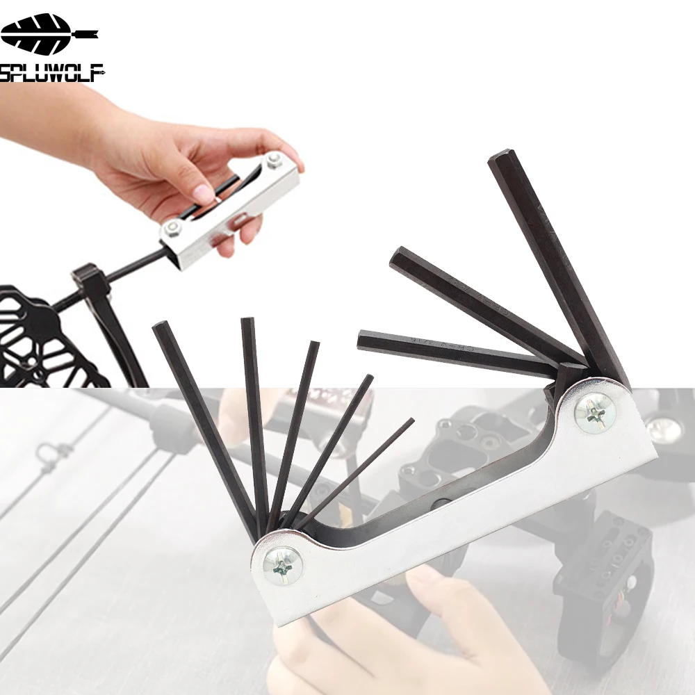 Foldable 9 in 1 Archery Wrench Bow Adjust Allen Hex Key Repair Tool Accessories | Спорт и развлечения