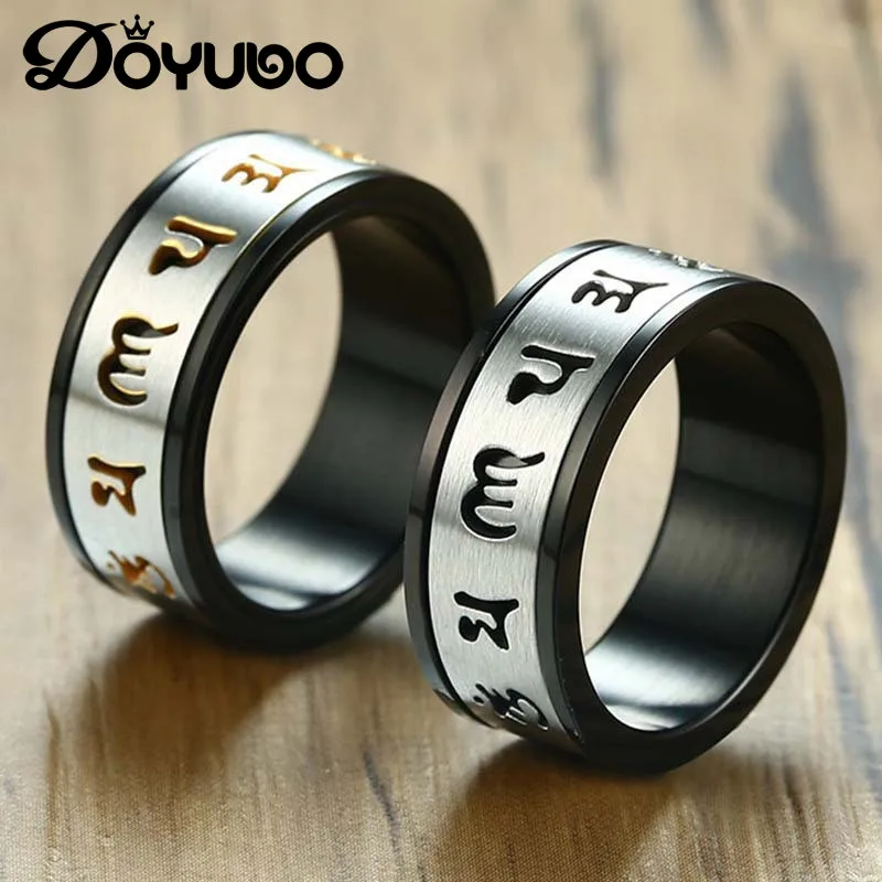 DOYUBO китайский Стиль Для Мужчин's Нержавеющая сталь вращающиеся кольца с шестью