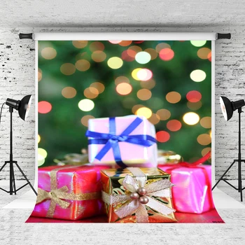 

VinylBDS 5X7FT Christmas Photography Backdrops Lights In The New Year Gift Backgrounds For Photo Studio