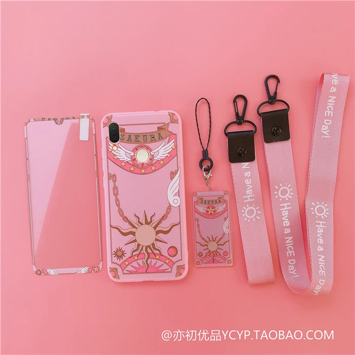Чехол для Redmi note 8 pro Cardcaptor Sakura+ пленка для экрана из закаленного стекла для Xiaomi Redmi note 7 7pro Redmi K20 K20 pro Чехол+ ремешки - Цвет: As shown