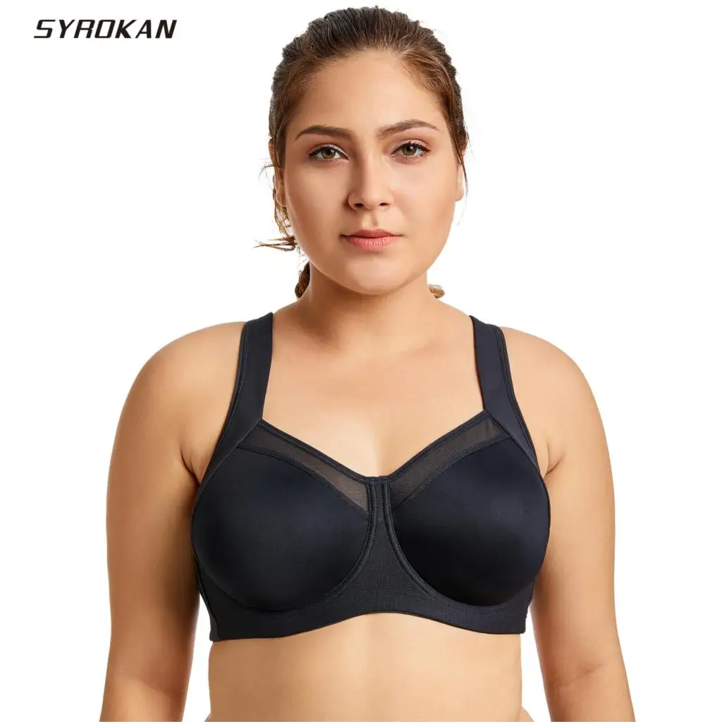 

SYROKAN Women's High Impact Workout Powerback Support Underwire Exercise Bra