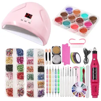 

Nail Set UV LED Lamp Dryer With Nail Gel Polish Kit Soak Off Manicure Tools Set GXMC