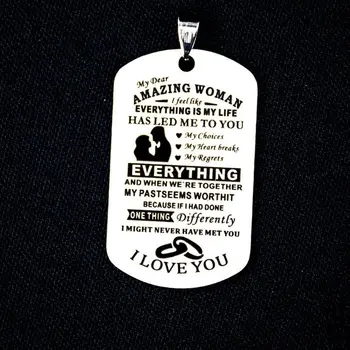 

12Pcs Dad Mom to My Son Daughter I Want You to Believe Stainless Steel Pendants DXAA