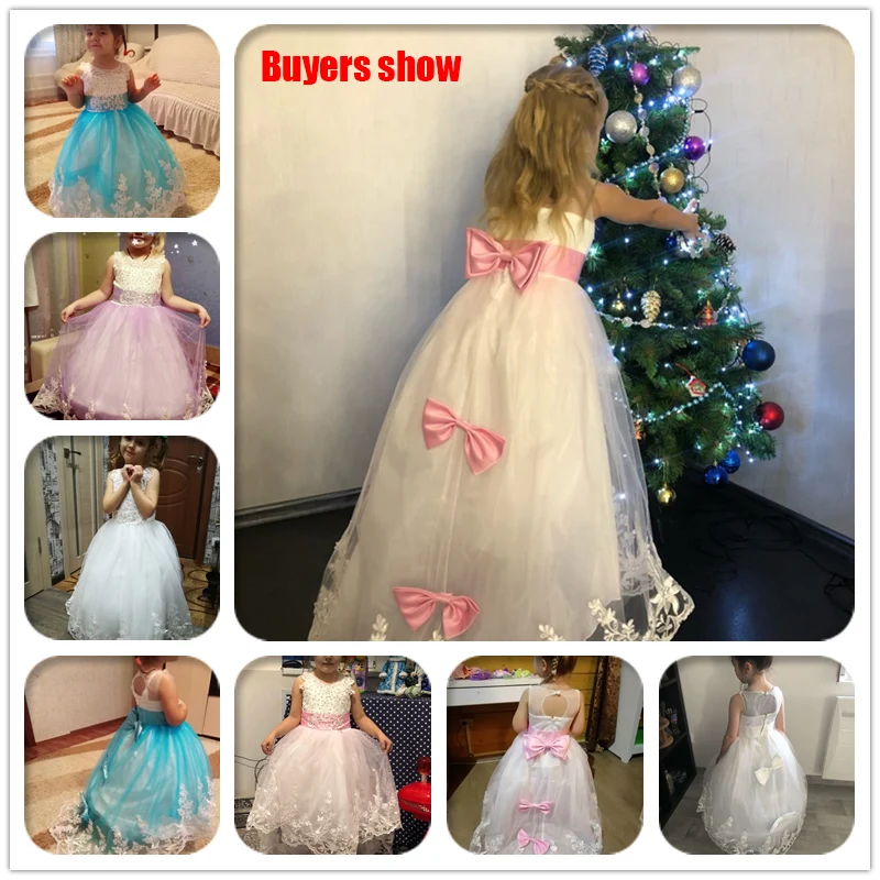 Tailing Girls Christmas Dress White Bridesmaid Kids Clothes Children Long Princess Party Wedding Evening Costume 12 13 14 Years girls dress maxi dress princess costume kids clothes women evening dress