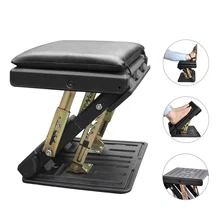 Adjustable Footrest with Removable Soft Foot Rest Pad Max-Load 120Lbs for Car,Under Desk, Home, Train ,4-Level Height Adjustment