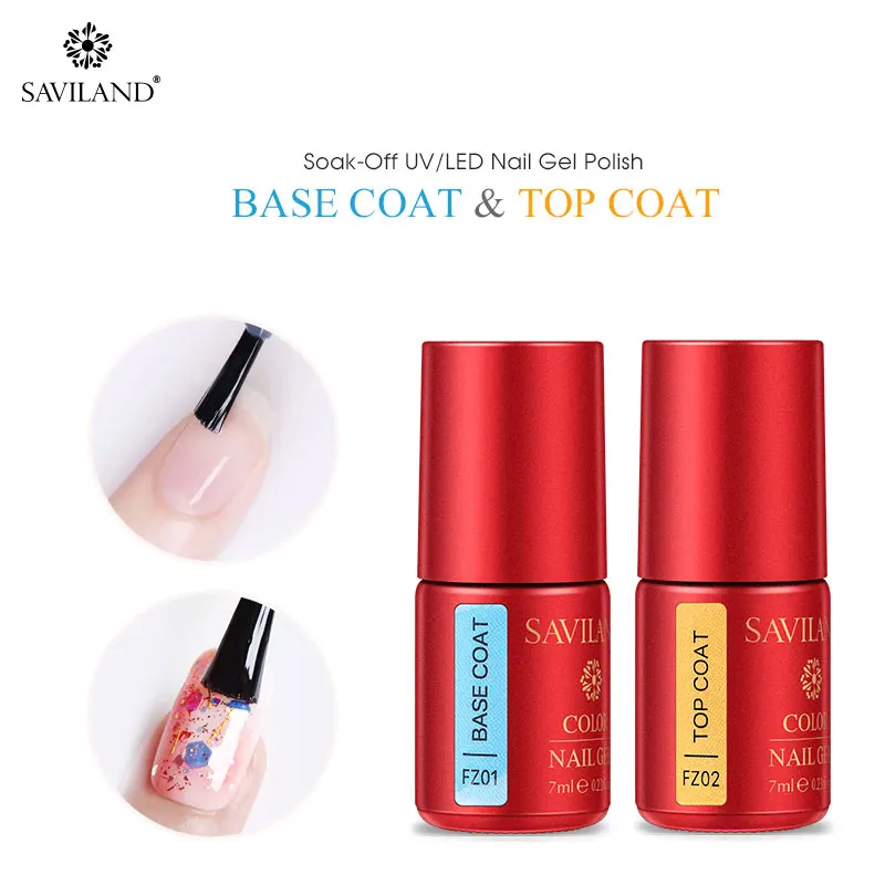 

SAVILAND New Top Base Coat Gel Nail Polish UV Soak Off Long Lasting Nail Art Manicure Primer Top It Off Gel Lak Varnish