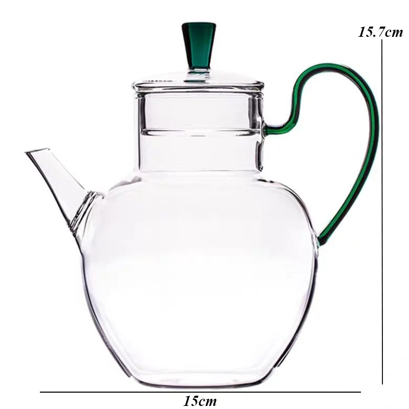 1L/1.8LTransparent Borosilicate Glass Teapot Heat-Resistant Large Clear Tea  Pot Flower Tea Set Puer Kettle Cup Office Home Tool - AliExpress