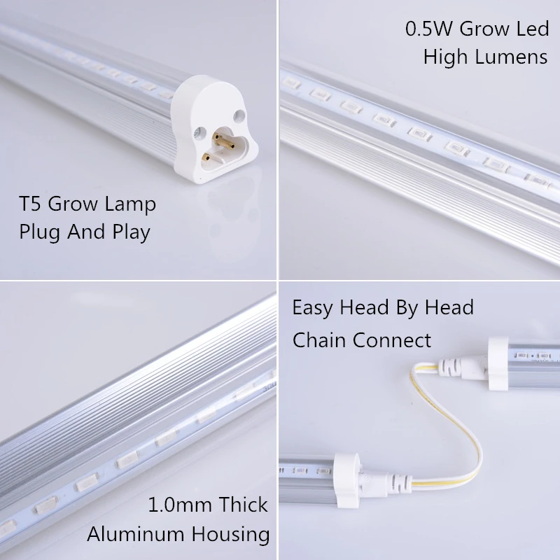  Grow Light Phyto Lamp Plant Light 12W 24W Grow Led Fitolampy For Plants T5 Led Grow Light Full Spec - 32797886398