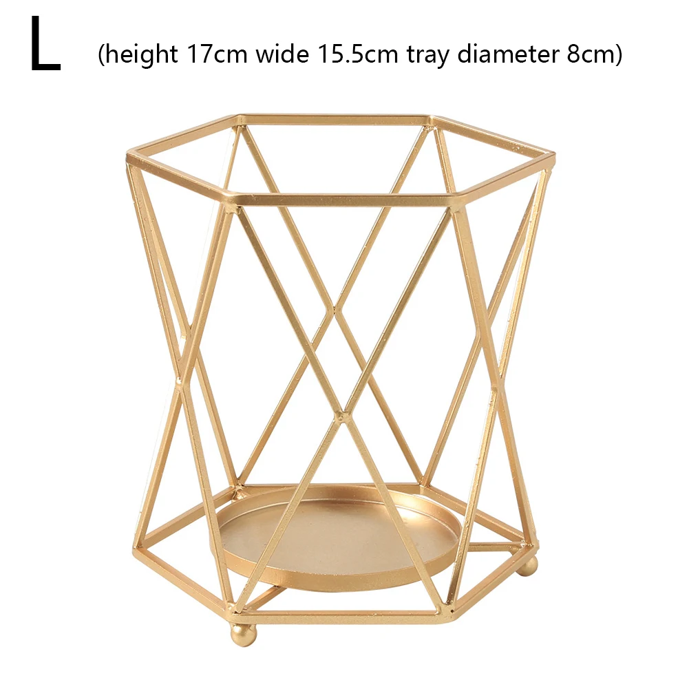 Геометрические подсвечники из кованого железа в скандинавском стиле для украшения дома, металлические подсвечники, подсвечник, подсвечник, Прямая поставка - Цвет: Ball gold L