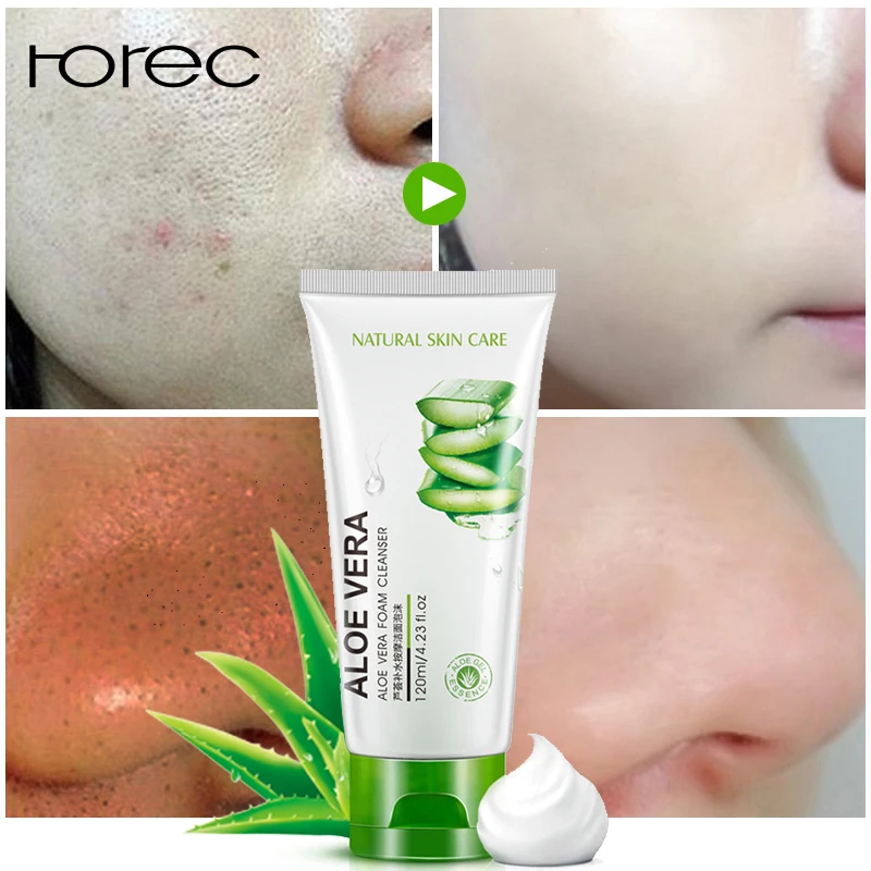 

ROREC Aloe Vera Extract Collagen Repair Facial Cleanser Hydrating Oil Control Cleanser Acne Treatment Deep Pore Clean 100g