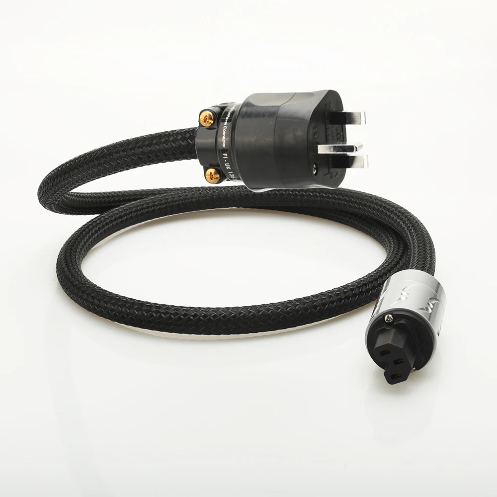 

Viborg VP1501 Copper UK Power Cord Cable HIFI Power Cord UK 3 Pin Plug Furutech UK Power Plug Cable