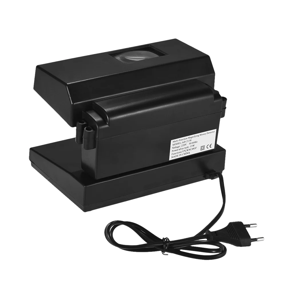 

Portable Desktop Counterfeit Bill Detector Cash Currency Banknotes Notes Checker Machine Support forUltraviolet UV and Watermark