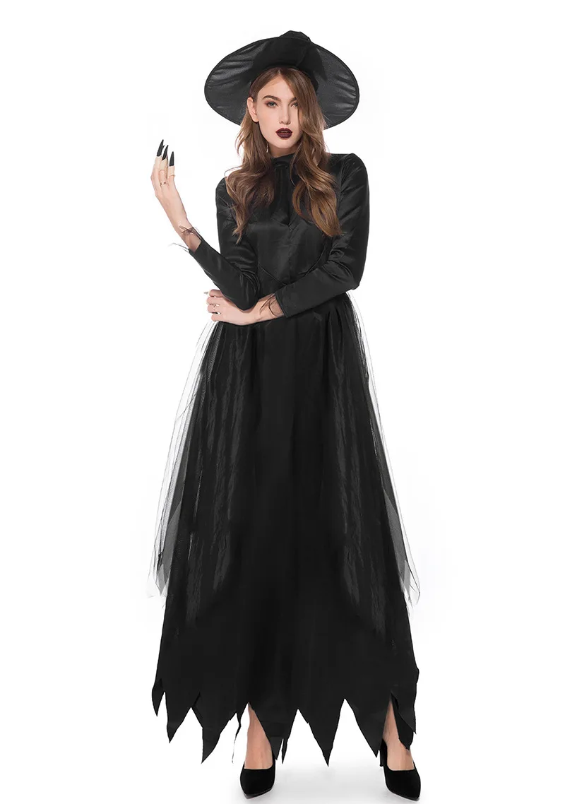 Платье на Хэллоуин черный костюм демона Рождественский костюм ведьмы костюм вампира Костюмированная вечеринка косплей костюм для хэлоуин VDB1059