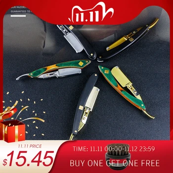 

Manual Shaver Men Shaving Razor Professional Barber Hair Cutting Razor Beard Hair Removal Razor Holder Folding Shaving Knife